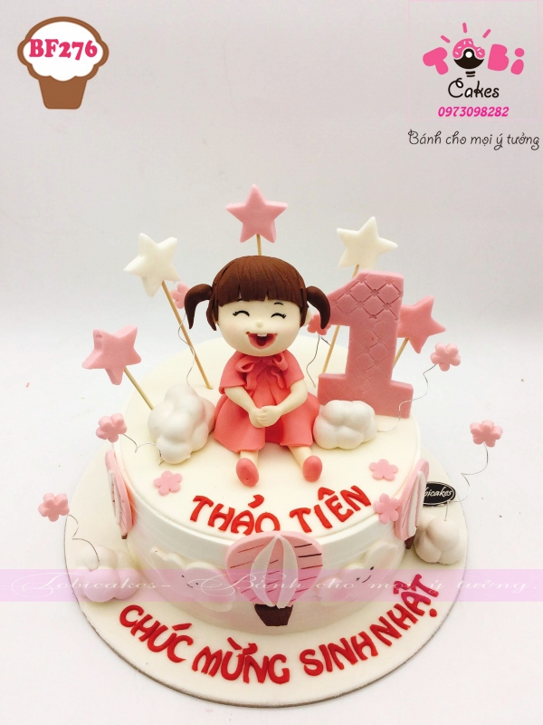 [BF276] BÁNH SINH NHẬT TẠO HÌNH BÉ GÁI KUTE VÀ KINH KHÍ CẦU