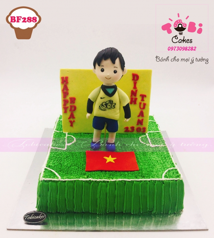 [BF288] BÁNH SINH NHẬT TẠO HÌNH BÉ TRAI CẦU THỦ BÓNG ĐÁ