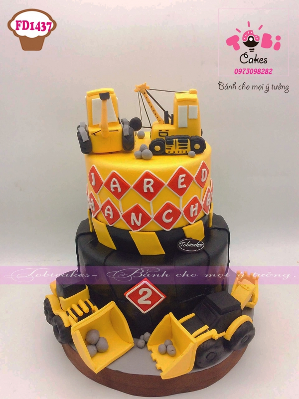 [FD1437] BÁNH SINH NHẬT TẠO HÌNH XE CẨU XE XÚC ĐỘC ĐÁO DÀNH CHO BÉ TRAI