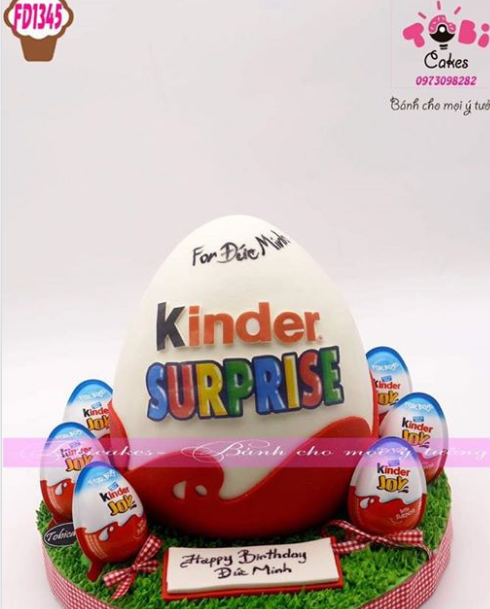 [FD1345] BÁNH SINH NHẬT TẠO HÌNH TRỨNG KINDER ĐỘC ĐÁO DÀNH CHO BÉ TRAI