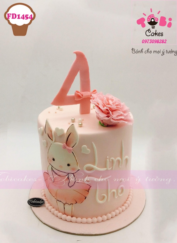 [FD1454] BÁNH SINH NHẬT TRANG TRÍ CHỦ ĐỀ THỎ CON DÀNH CHO BÉ GÁI