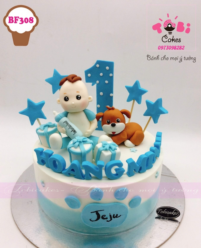 [BF308] BÁNH SINH NHẬT TRANG TRÍ FONDANT DÀNH CHO BÉ TRAI TUỔI TUẤT