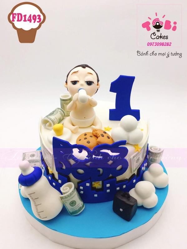 [FD1493] BÁNH SINH NHẬT TẠO HÌNH BÉ TRAI CHỦ ĐỀ BABY BOSS