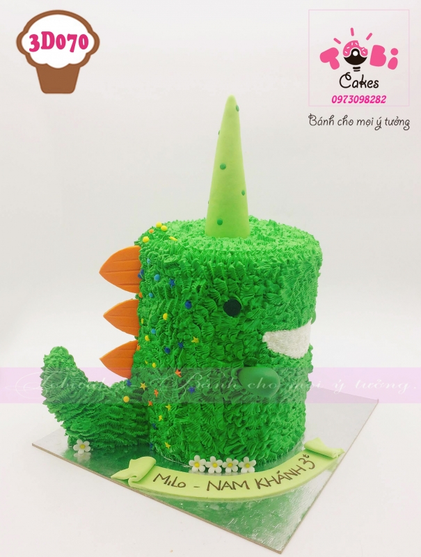 [3D071] BÁNH SINH NHẬT TỈA HÌNH CHÚ KHỦNG LONG XANH
