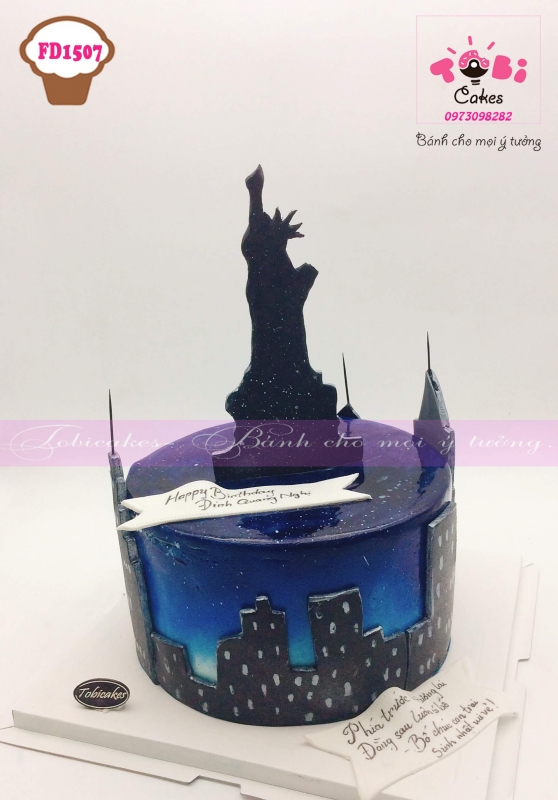 [FD1507] BÁNH SINH NHẬT TRANG TRÍ CHỦ ĐỀ THÀNH PHỐ NEWYORK