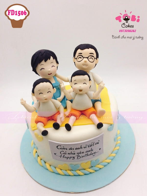 [FD1506] BÁNH SINH NHẬT TẠO HÌNH GIA ĐÌNH VUI VẺ
