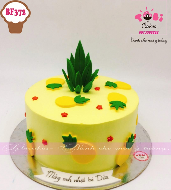 [BF372] BANH SINH NHẬT TẠO HÌNH TRÁI DỨA ĐỘC ĐÁO