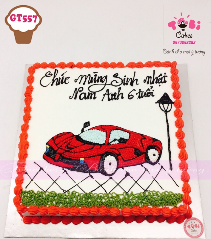 [GT557] BÁNH SINH NHẬT VẼ HÌNH XE Ô TÔ DÀNH CHO BÉ TRAI