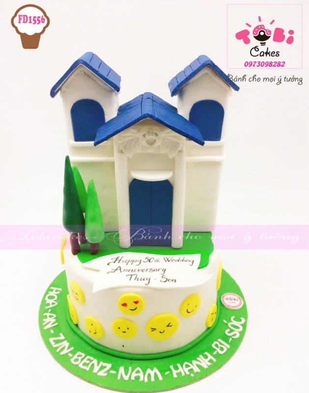 [FD1556] BÁNH SINH NHẬT TẠO HÌNH NGÔI NHÀ LỚN KỶ NIỆM NGÀY CƯỚI