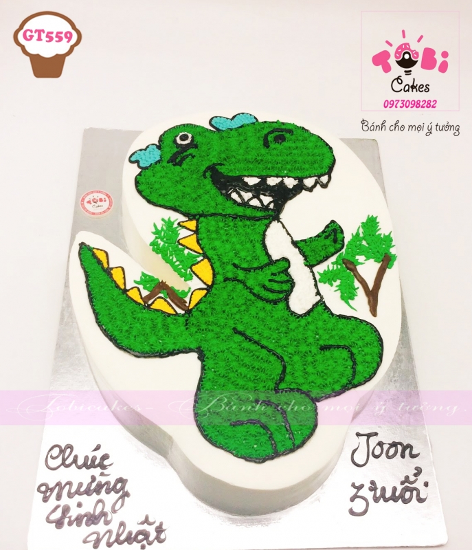 [GT559] BÁNH SINH NHẬT VẼ HÌNH CHÚ KHỦNG LONG BẠO CHÚA DÀNH CHO BÉ TRAI
