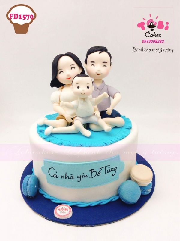 [FD1570] BÁNH SINH NHẬT TẠO HÌNH GIA ĐÌNH THEO ẢNH YÊU CẦU