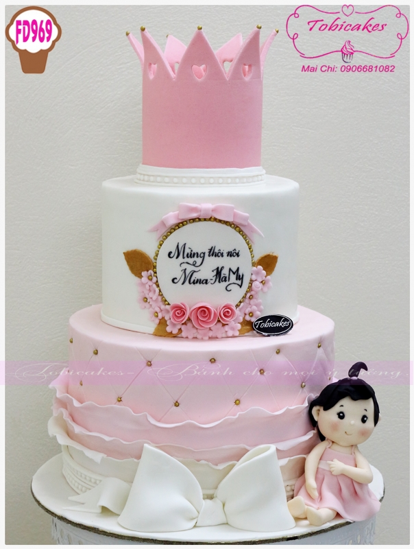 BÁNH SINH NHẬT TẠO HÌNH VƯƠNG MIỆN VÀ BÉ GÁI ĐÁNG YÊU