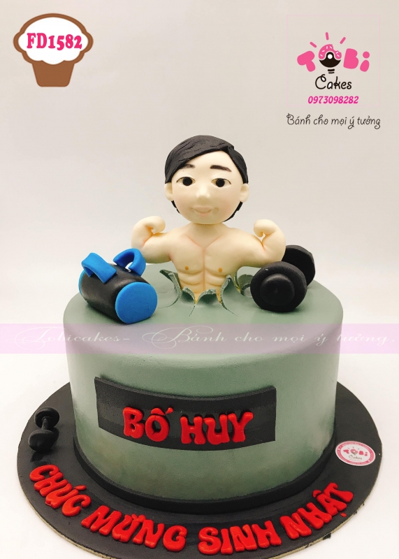 [FD1582] BÁNH SINH NHẬT TẠO HÌNH CHỦ ĐỀ TẬP GYM