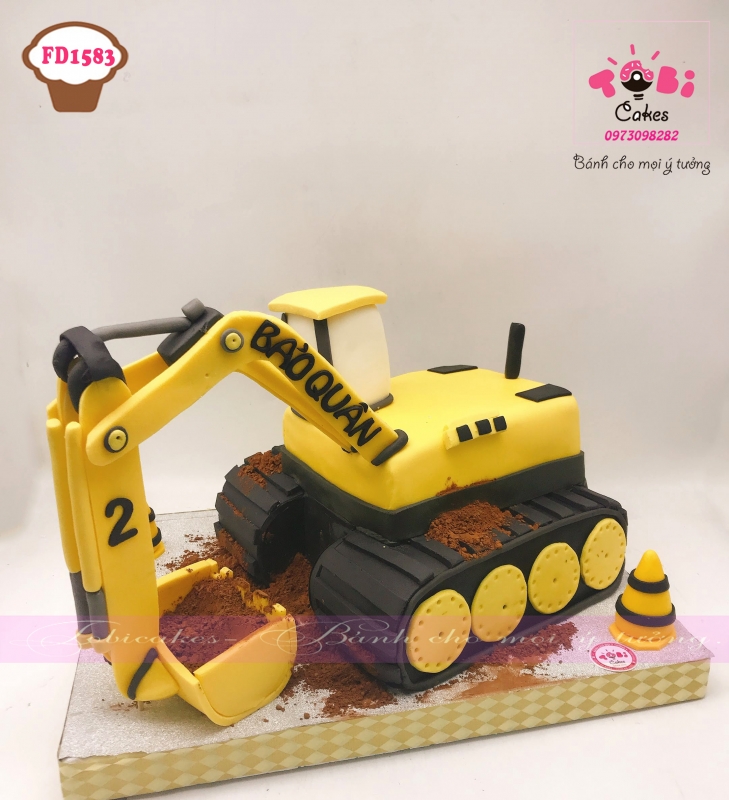 [FD1583] BÁNH SINH NHẬT ĐỘC ĐÁO HÌNH XE XÚC DÀNH CHO BÉ TRAI