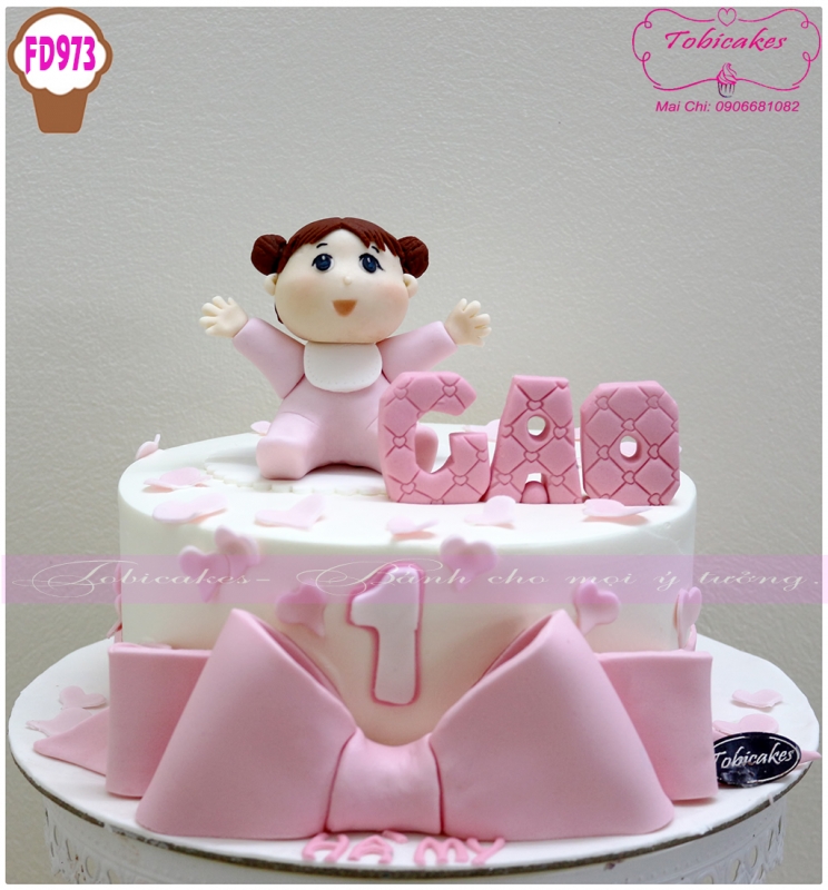 BÁNH SINH NHẬT TẠO HÌNH BÉ GÁI CÓ BIỆT DANH GẠO