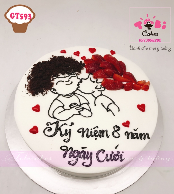 [GT593] BÁNH SINH NHẬT TRANG TRÍ ĐỘC ĐÁO DÀNH TẶNG CẶP ĐÔI