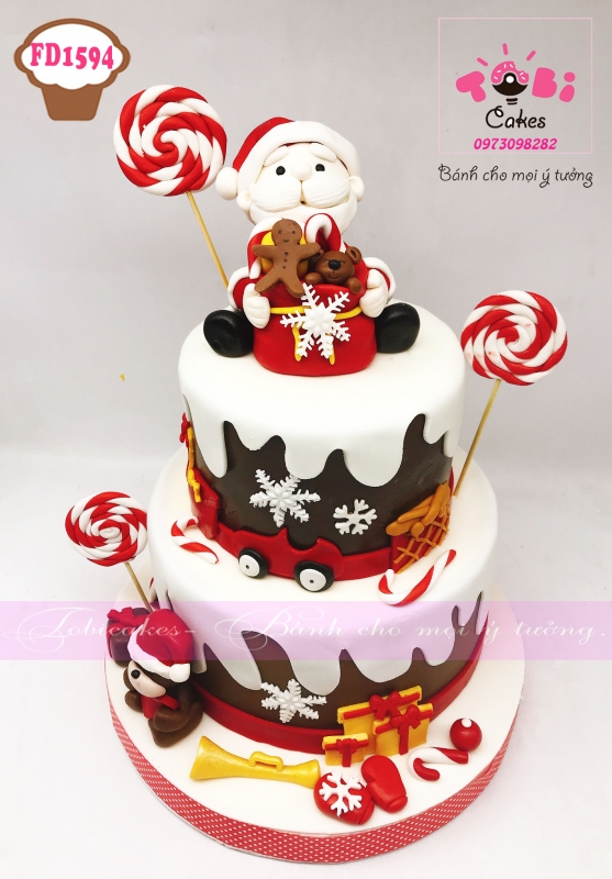 [FD1594] BÁNH SINH NHẬT TẠO HÌNH ÔNG GIÀ NOEL