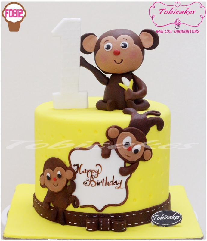 BÁNH SINH NHẬT TẠO HÌNH CHÚ KHỈ CUTE