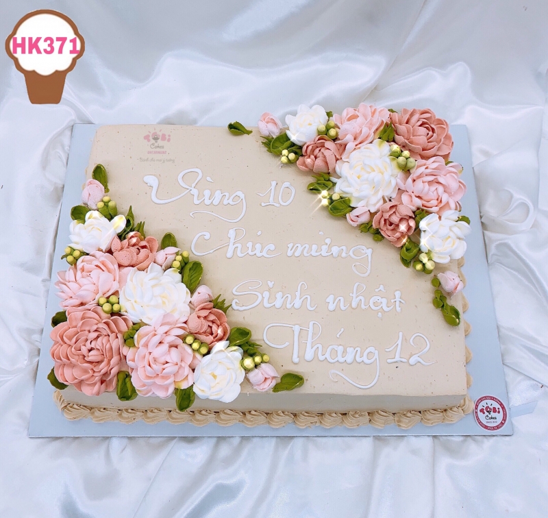HK371 - BÁNH GATO HOA MỪNG SINH NHẬT THÁNG 12