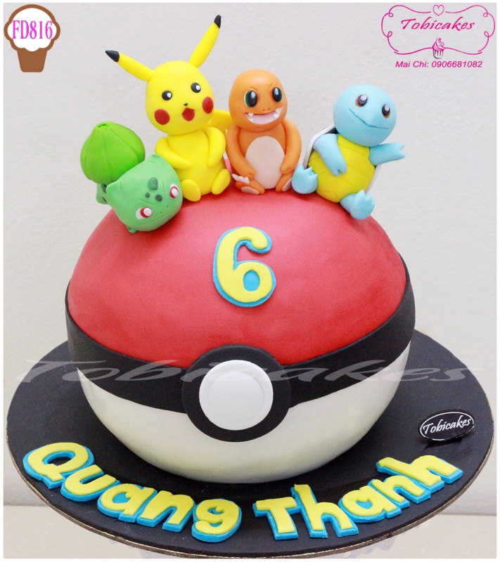 BÁNH SINH NHẬT TẠO HÌNH ĐỘC ĐÁO QUẢ CẦU POKEMON VÀ CÁC NHÂN VẬT
