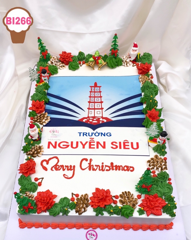BI266 - BÁNH GATO IN LOGO TRƯỜNG HỌC NGUYỄN SIÊU