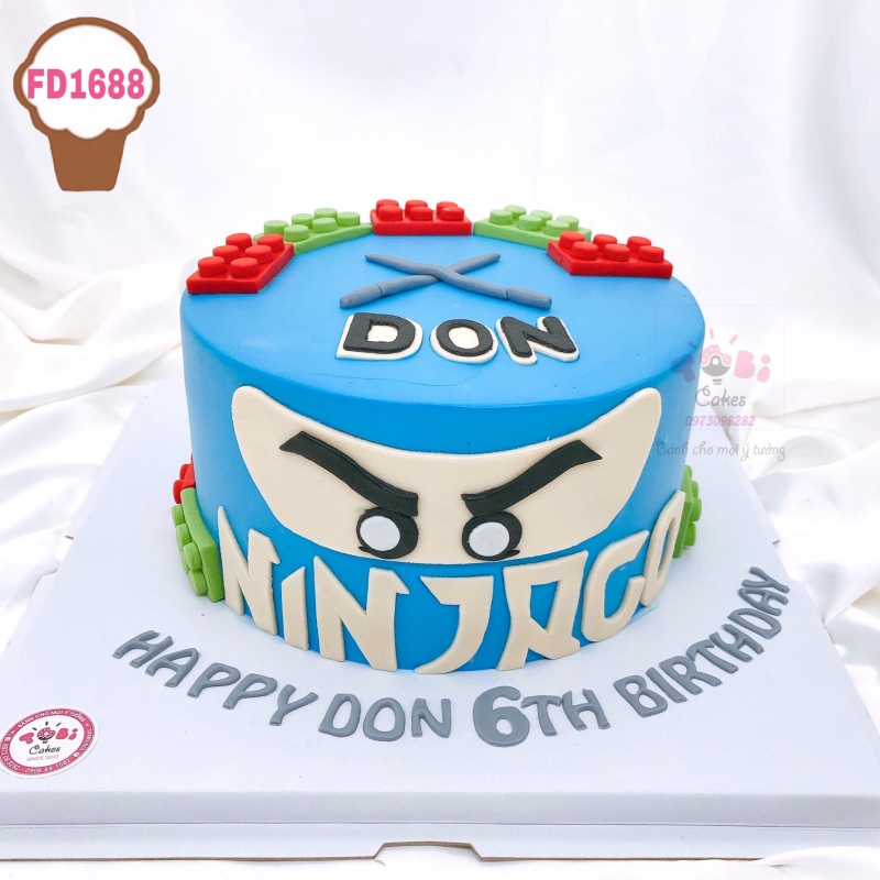 FD1688 - BÁNH GATO CHỦ ĐỀ LEGO NINJAGO DÀNH TẶNG SINH NHẬT CHO CÁC BÉ