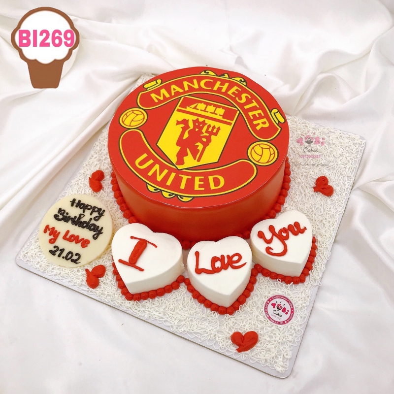 BI269 - BÁNH GATO CHỦ ĐỀ MANCHESTER UNITED DÀNH CHO CÁC BỐ, CÁC BÉ MÊ BÓNG ĐÁ