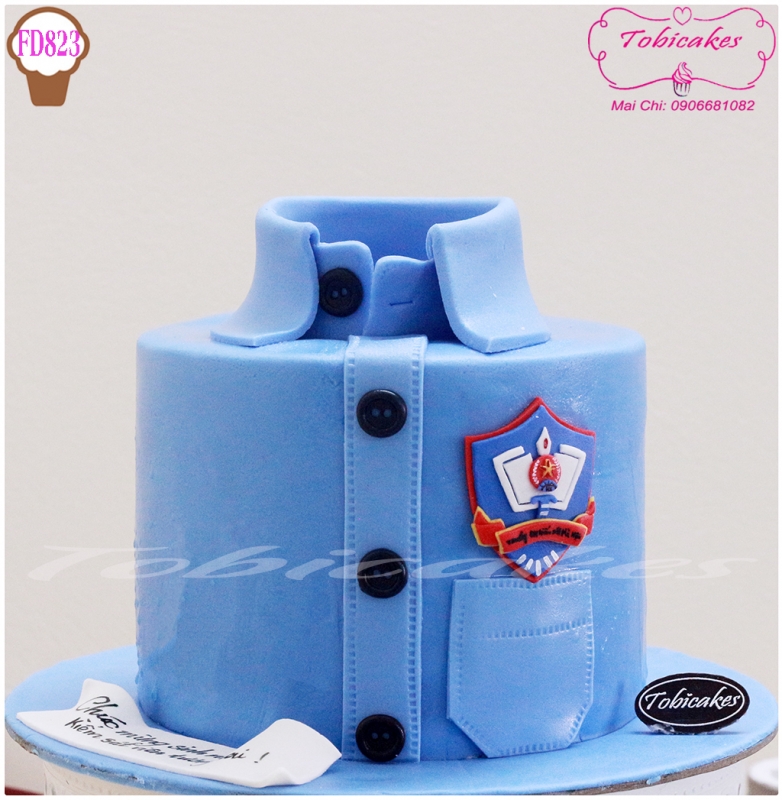 BÁNH SINH NHẬT TẠO HÌNH ÁO SƠ MI ĐỒNG PHỤC XANH