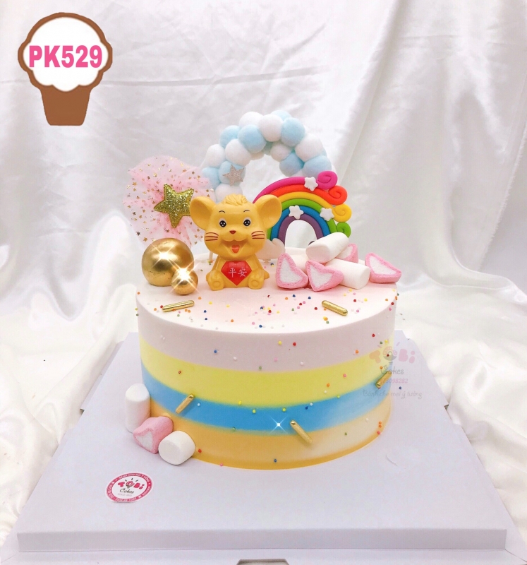 PK529 - BÁNH SINH NHẬT CHÚ CHUỘT VÀNG ĐÁNG YÊU DÀNH CHO CÁC BÉ TUÔI CHUỘT