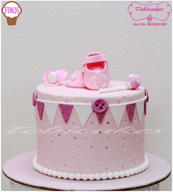 BÁNH SINH NHẬT TẠO HÌNH CHIẾC GIÀY NHỎ CỦA CỦA BÉ GAI DỄ THƯƠNG