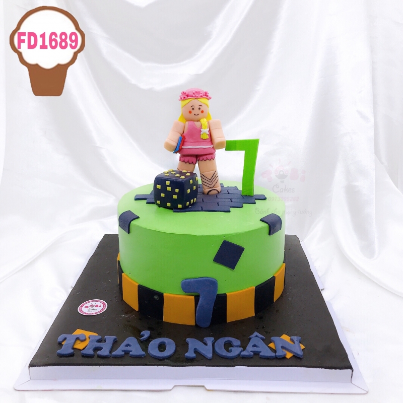 FD1689 - BÁNH SINH NHẬT TẠO HÌNH LEGO ROBLOX  HỒNG DÀNH CHO CÁC BÉ GÁI