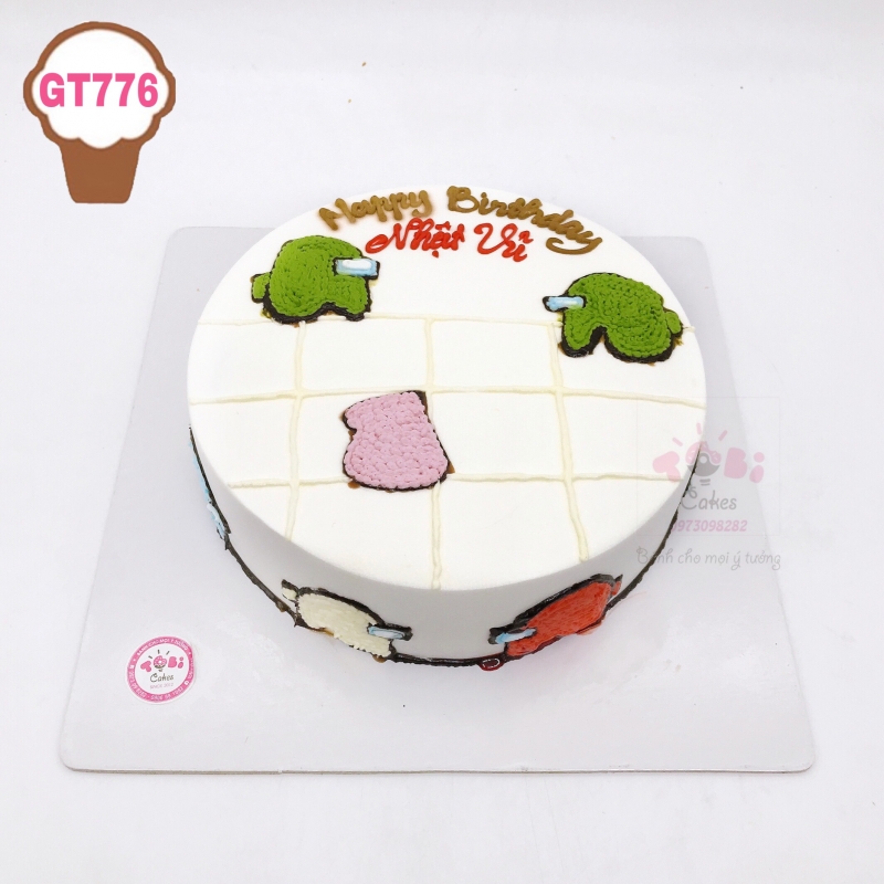 GT776 - BÁNH SINH NHẬT VẼ HÌNH AMONG US DÀNH CHO CÁC BÉ