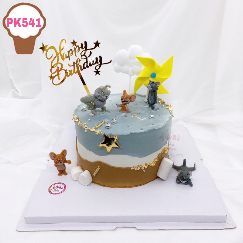 PK541 - BÁNH SINH NHẬT MÈO TOM VÀ CHUỘT JERRY ĐÁNG YÊU DÀNH CHO CÁC BÉ