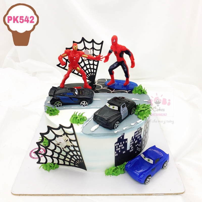 PK542 - BÁNH SINH NHẬT SIÊU NHÂN SPIDERMAN IRONMAN DÀNH CHO CÁC BÉ TRAI