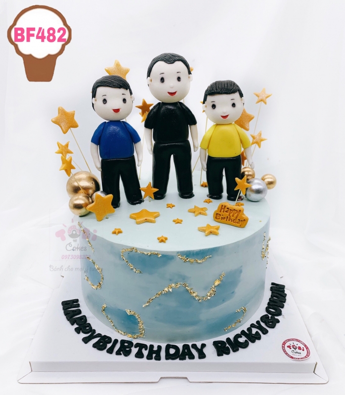 BF482 - BÁNH SINH NHẬT GIA ĐÌNH BA BỐ CON ĐẦY ẤN TƯỢNG