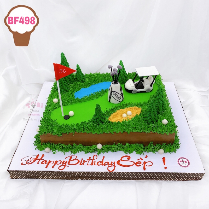 BF498 - BÁNH SINH NHẬT SÂN GOLF HOÀNH TRÁNG TẶNG SẾP NAM