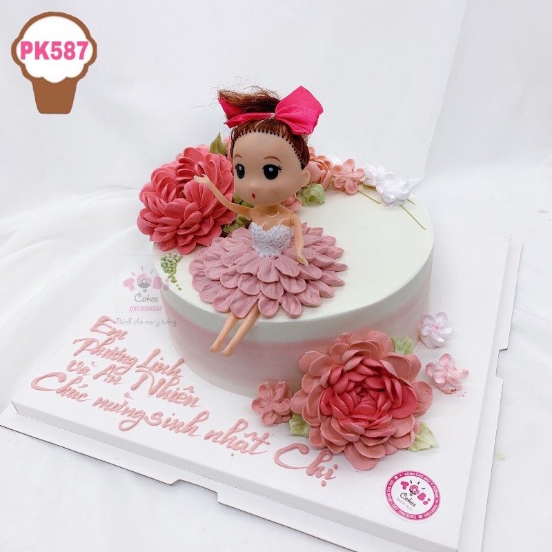 PK587 - BÁNH SINH NHẬT BÚP BÊ ĐẸP ẤN TƯỢNG DÀNH CHO CÁC BÉ GÁI