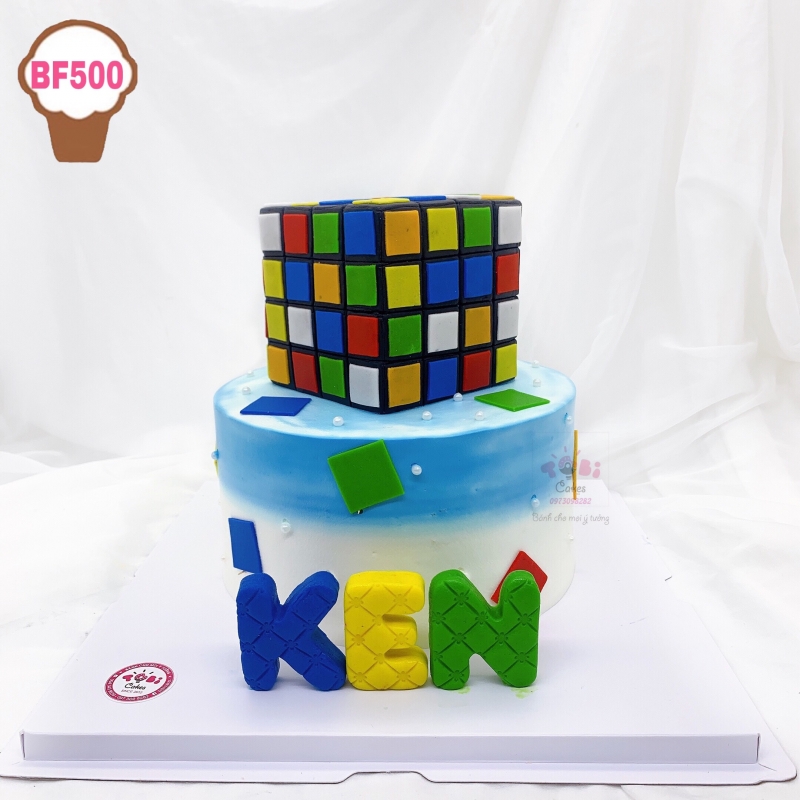 BF500 - BÁNH SINH NHẬT DÀNH CHO CÁC BÉ YÊU TẠO HÌNH  RUBIK SẮC MÀU ĐỘC ĐÁO ẤN TƯỢNG