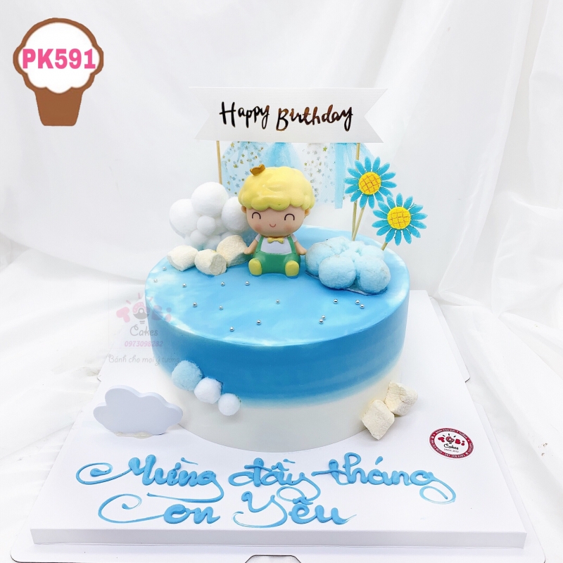 PK591 - BÁNH GATO PHỤ KIỆN DÀNH CHO BÉ TRAI ĐÁNG YÊU TONE MÀU XANH DƯƠNG