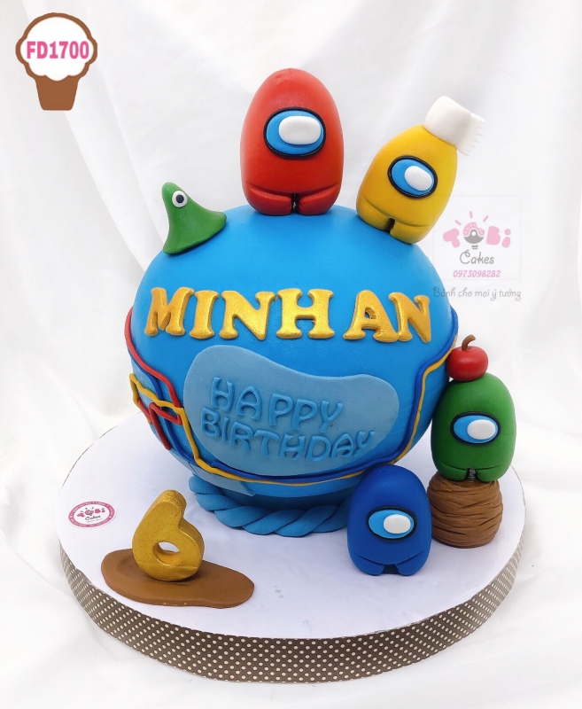 FD1700 - BÁNH SINH NHẬT HÀNH TINH AMONG US ĐỘC ĐÁO, ẤN TƯỢNG DÀNH CHO CÁC BÉ