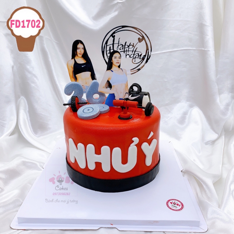FD1702 - BÁNH SINH NHẬT TẠO HÌNH DỤNG CỤ PHÒNG TẬP THỂ HÌNH DÀNH CHO DÂN TẬP GYM NĂNG ĐỘNG