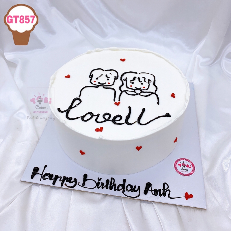GT857 - BÁNH SINH NHẬT TẶNG NGƯỜI YÊU, CẶP ĐÔI YÊU NHAU, NGÀY VALENTINE