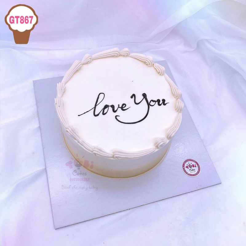 GT867 - BÁNH SINH NHẬT TẶNG NGƯỜI YÊU CÓ CHỮ LOVE YOU SIÊU TÌNH CẢM