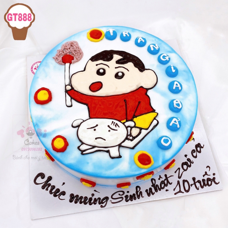 GT888 - BÁNH SINH NHẬT VẼ HÌNH CẬU BÉ SHIN BÚT CHÌ ĐÁNG YÊU DÀNH CHO CÁC BÉ TRAI