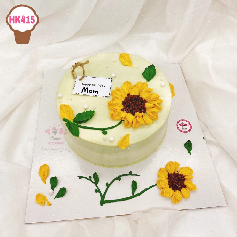 HK415 - BÁNH SINH NHẬT HOA HƯỚNG DƯƠNG PHONG CÁCH HÀN QUỐC DÀNH TẶNG MẸ, BẠN GÁI ...