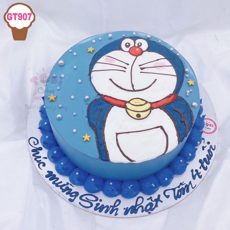 GT907 - BÁNH SINH NHẬT CHỦ ĐỀ CHÚ MÈO MÁY DOREMON ĐÁNG YÊU DÀNH CHO CÁC BÉ TUỔI MÈO