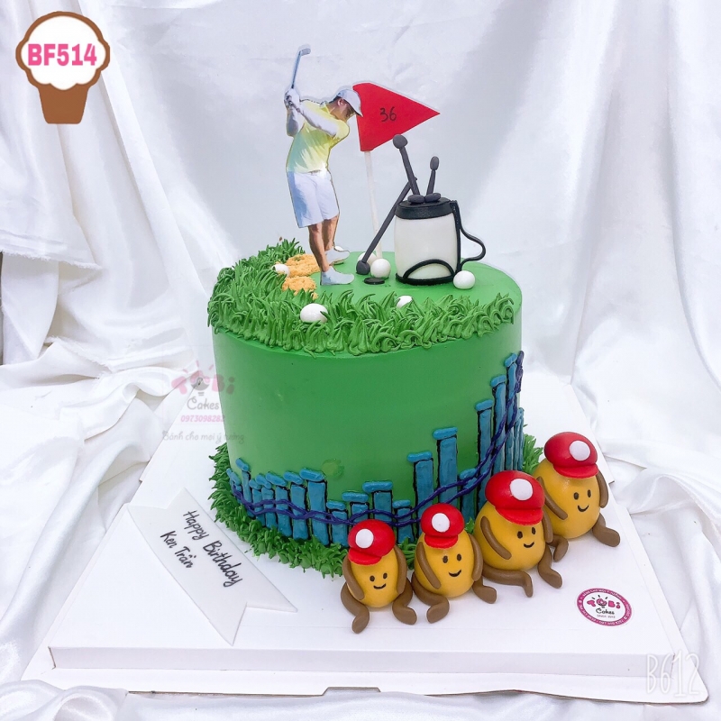 BF514 - BÁNH SINH NHẬT SÂN GOLF TẶNG SẾP NAM, BẠN TRAI ĐỘC ĐÁO