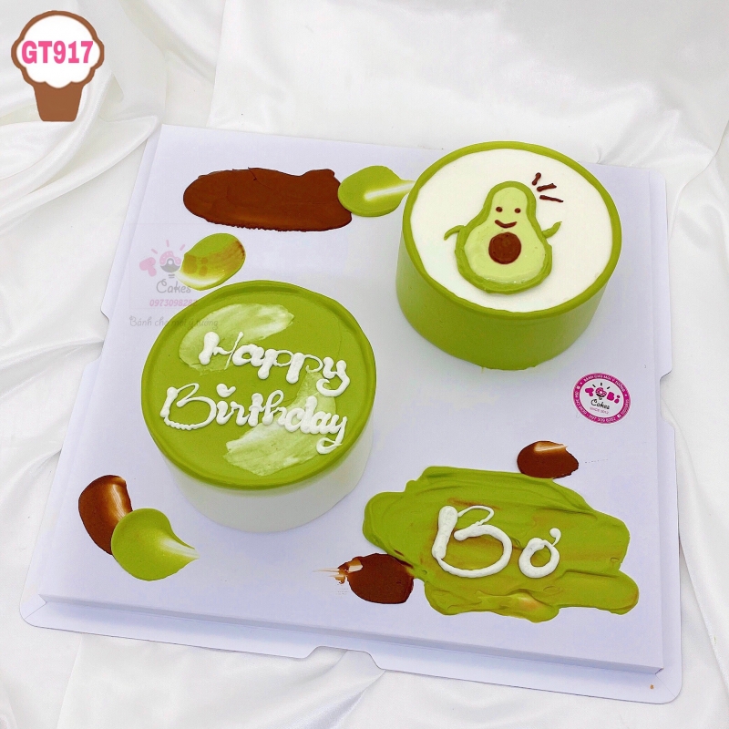 GT917 - BÁNH SINH NHẬT KIỂU HÀN QUỐC CHỦ ĐỀ QUẢ BƠ DÀNH CHO CÁC BÉ TÊN BƠ