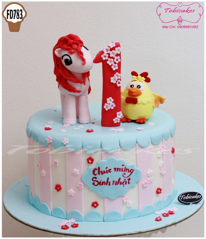 BÁNH SINH NHẬT TẠO HÌNH NGỰA PONY VÀ GÀ CON