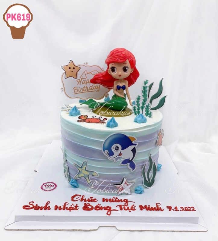 PK619 - BÁNH SINH NHẬT NÀNG TIÊN CÁ CÔNG CHÚA ARIEL DISNEY DÀNH CHO CÁC BÉ GÁI